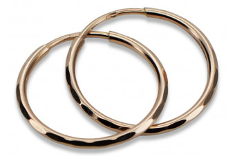 "Timeless 14K Rose Gold Circle Earrings with Vintage Appeal" cen010r