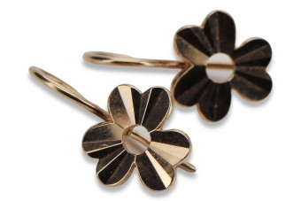 "Exclusivos Aretes de Hoja Vintage en Oro Rosa Antiguo de 14k Sin Piedras" ven120