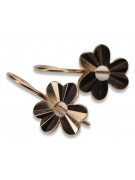 "Original Vintage Leaf Earrings in 14K Rose Pink Gold without Stones" ven120