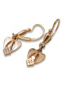 "14K 585 Rose Gold Vintage Leaf Earrings, Original No Stones Design" ven245