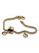 Italian yellow 14k gold charms bracelet cfb018y