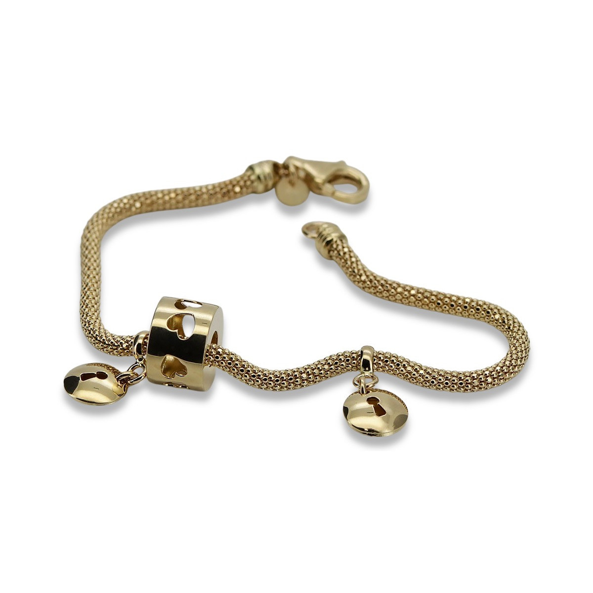 Pulsera amarilla italiana de oro de 14k cfb018y