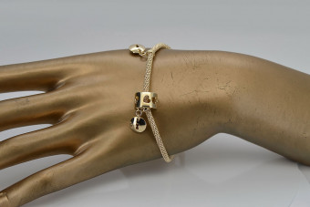 Italiană galben 14k aur farmece brățară cfb018y