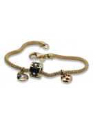 Italian yellow 14k 585 gold charms enamel bracelet cfb019y