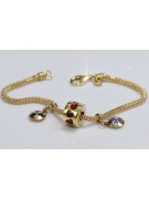 Italian yellow 14k 585 gold charms enamel bracelet cfb020y