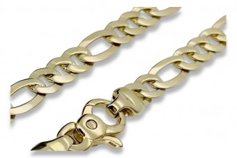 Italian yellow 14k 585 gold new Figaro solid chain cc042y