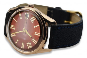 Ruso soviético rosa 14k 585 oro hombre Poliot reloj vw035