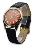 Ruso soviético rosa 14k 585 oro hombre Poliot reloj vw035