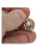 Russian rose Soviet gold pearl pendant