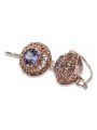 Vintage silver rose gold plated 925 Alexandrite Ruby Emerald Sapphire Aquamarine Zircon ... earrings vec002rp