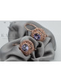 Russe soviétique argent rose or plaqué 925 Alexandrite Rubis Émeraude Saphir Aigue-marine Zircon ... Boucles d’oreilles vec002rp