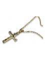 Iellow blanc 14k en or croix catholique & chaîne d’ancrage ctc002yw&cc003y