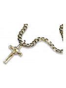 Italian yellow 14k gold Catholic cross & gourmette chain ctc010yw&cc001y