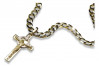 Italian yellow 14k gold Catholic cross & gourmette chain ctc010yw&cc001y