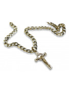 Croix catholique italienne jaune 14 carats et chaîne gourmande ctc010yw&cc001y