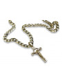 Italian yellow 14k gold Catholic cross & gourmette chain ctc010yw&cc001y