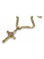 Italian yellow 14k gold Catholic cross & Gourmette chain