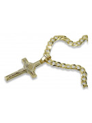 Yellow 14k gold Catholic cross & Gourmette chain ctc024yw&cc001y