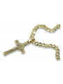 Croix catholique jaune 14 carats & chaîne Gourmette ctc024yw&cc001y