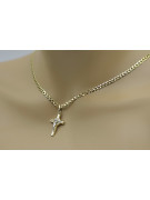 Yellow 14k gold Catholic cross & Gourmette chain ctc024yw&cc001y