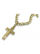 Yellow 14k gold Catholic cross & gourmette chain ctc026y&cc001y