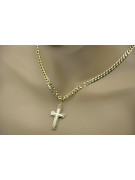 Yellow 14k gold Catholic cross & gourmette chain ctc026y&cc001y