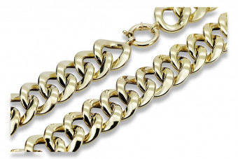 Złoty damski łańcuszek z żółtego 14k 585 złota kolia Fantazy Pancerka cfc021y