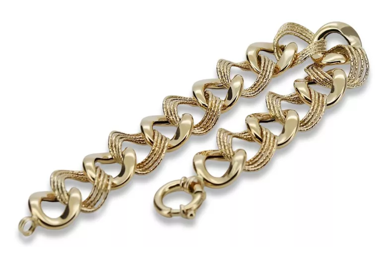 Yellow rose gold bracelet ★ russiangold.com ★ Gold 585 333 Low price