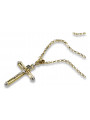 Italienische gelbe 14 Karat Gold Catholic Cross & Anchor Kette