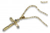 Italian yellow 14k gold Catholic Cross & Anchor chain