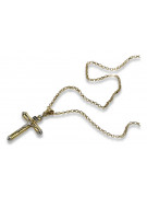 Italian yellow 14k gold Catholic Cross & Anchor chain