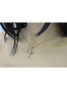 Italian yellow 14k gold Catholic Cross & Anchor chain