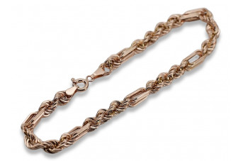 Rusă a crescut 14k 585 aur Corda Rope Lady brățară cb004r