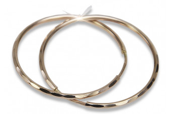 Élégantes boucles d'oreilles circulaires en or rose 14K 585 d'époque cen021r