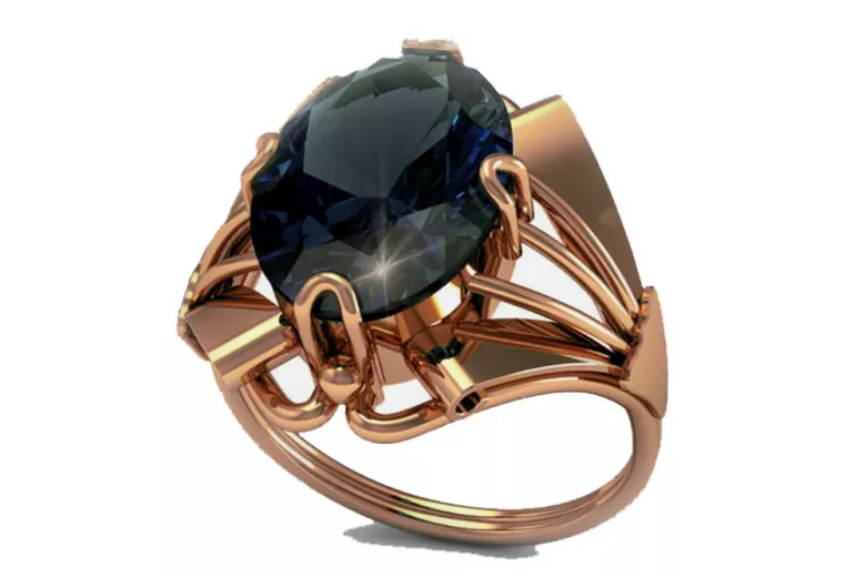 Russe soviétique rose 14k 585 or Alexandrite Rubis Émeraude Saphir Zircon bague vrc015