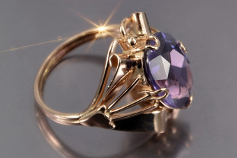 Російська радянська троянда 14к 585 золото Олександрит Рубіновий Смарагд Сапфір Циркон кільце vrc015