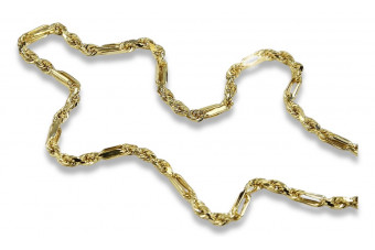 Italienische Corda-Figaro-Kette aus 14 Karat Gelbgold cc082y