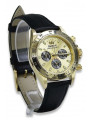 Goldene Herrenuhr Geneve ★ zlotychlopak.pl ★ Gold Reinheit 585 333 Niedriger Preis!