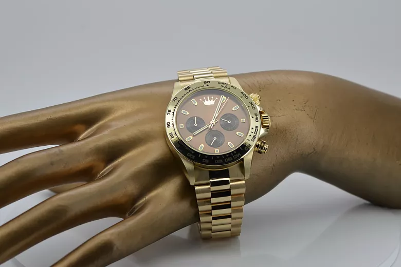 Reloj de oro para hombre Geneve ★ zlotychlopak.pl ★ Pureza de oro 585 333 Precio bajo!