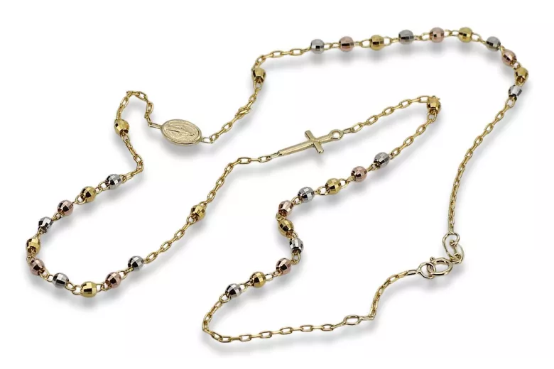 Yellow rose gold rosary chain ★ russiangold.com ★ Gold 585 333 Low price