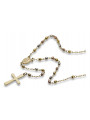 Italian 14k yellow white rose gold rosary chain rcc003ywr