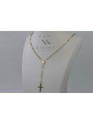 Chaîne italienne en or rosaire jaune blanc blanc 14k rcc003ywr