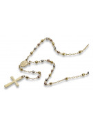 Italian 14k yellow white rose gold rosary chain rcc003ywr