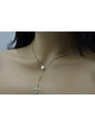 Italian 14k yellow white rose gold rosary chain rcc003ywr