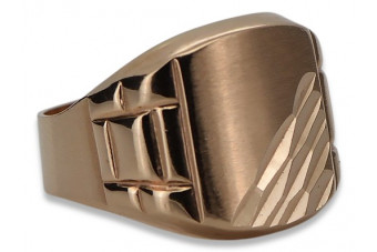 Złoty sygnet męski 14k 585 z różowego czerwonego złota csn011r