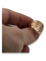 Rosa rusa soviética 14k 585 oro Anillo de sello para hombre csn011r