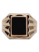 Rose pink 14k 585  gold Men's signet ring csn016r