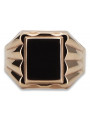 Rose pink 14k 585  gold Men's signet ring csn016r