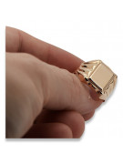 Rose pink 14k 585  gold Men's signet ring csn016r