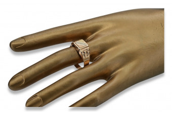 Чоловіча каблучка з печаткою із золота 14 карат 585 проби з рожевого червоного золота csn001r